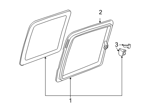 2005 Chevy Silverado 2500 HD Glass - Door Diagram 2 - Thumbnail