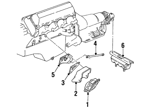 1993 Chevy C2500 Suburban Engine & Trans Mounting Diagram