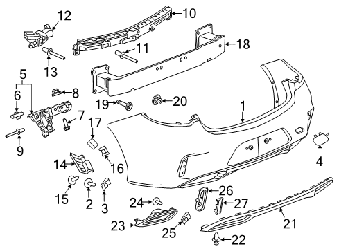 2018 Buick Regal Sportback Impact Bar Diagram for 39143308