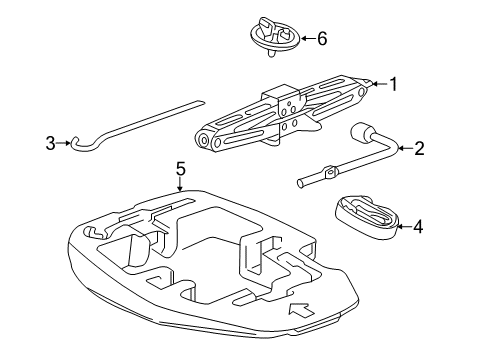2016 Chevy Sonic Spare Retainer Diagram for 95216838