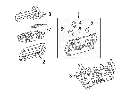 2016 Cadillac ATS Fuse & Relay Box Diagram for 23218149