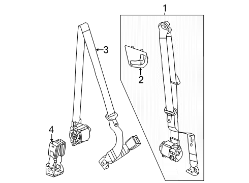 2024 GMC Sierra EV Rear Seat Belts Diagram