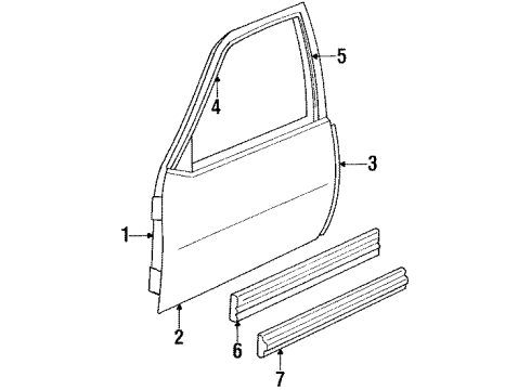 1993 Chevy Cavalier Door & Components Diagram 3 - Thumbnail