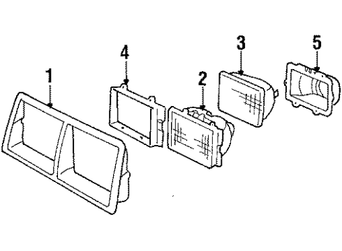 1985 Chevy Celebrity Headlamp Components Diagram