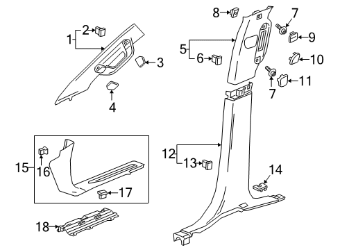 2024 Chevy Silverado 1500 Interior Trim - Cab Diagram 2 - Thumbnail