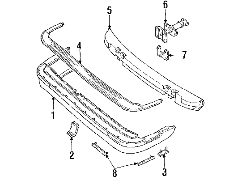 1992 Oldsmobile Silhouette Bumper & Components - Rear Diagram