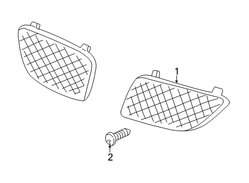 1999 Pontiac Grand Am Grille & Components Diagram