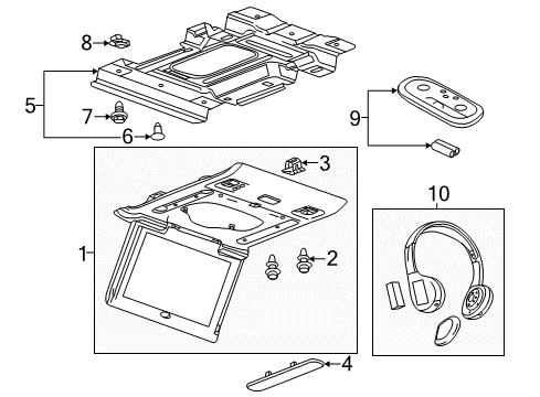 2014 Chevy Silverado 1500 DVD Unit Cover, Black Diagram for 22923841