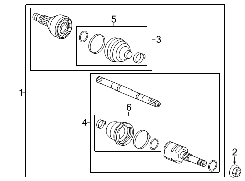 2013 Buick LaCrosse Drive Axles - Rear Diagram