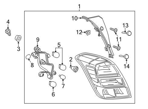 2019 Chevy Trax Tail Lamp Bulb Diagram for 13596816