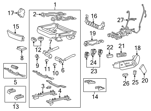 2014 Cadillac CTS Rear Cover, Titanium, Front Diagram for 25908343