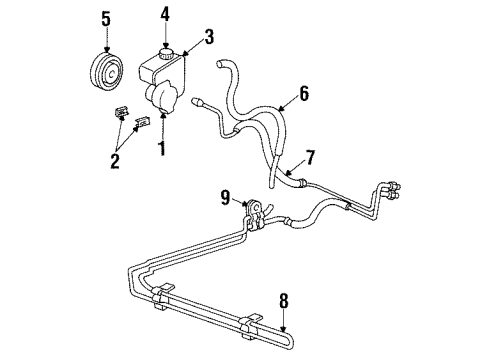 1998 Oldsmobile Silhouette Power Steering Return Hose Diagram for 26041962