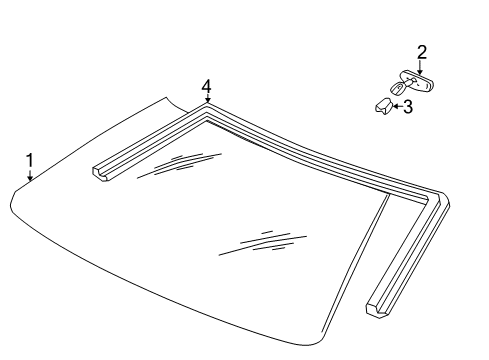 2004 Pontiac Grand Prix Glass - Windshield Diagram