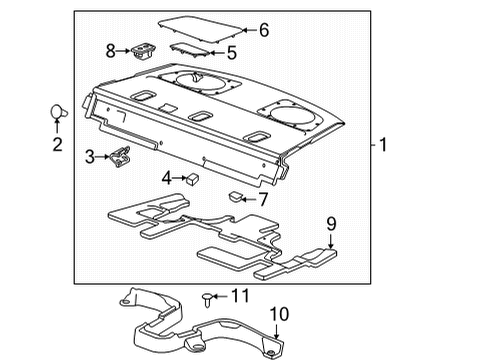 2022 Cadillac CT5 Speaker Grille Retainer, Front Rear Diagram for 11610603