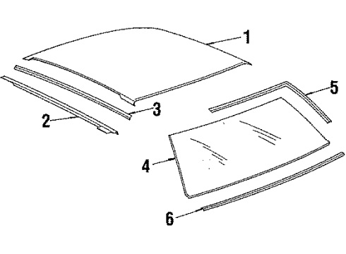 1987 Chevy Cavalier Glass - Windshield Diagram 3 - Thumbnail