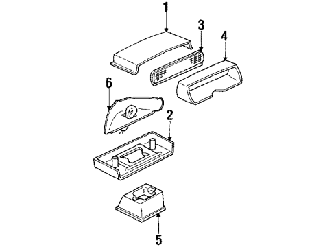 1988 Oldsmobile Cutlass Calais High Mount Lamps Diagram