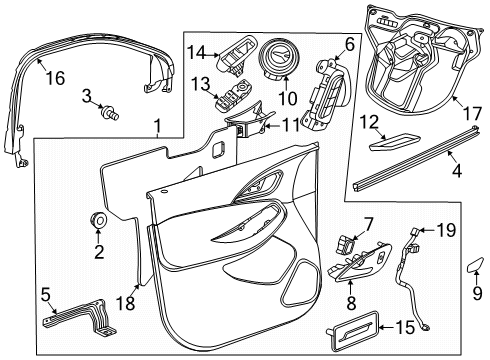 2025 Buick Encore GX Interior Trim - Front Door Diagram