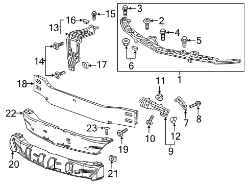 2025 Chevy Malibu Bumper & Components - Front Diagram