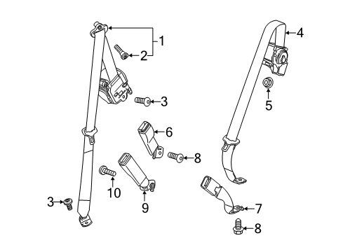 2024 Chevy Traverse Limited Seat Belt - Body Diagram 2 - Thumbnail