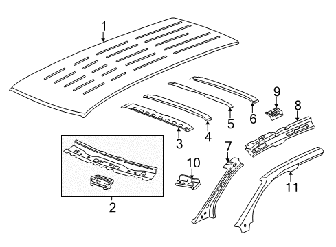 2011 Chevy Traverse Roof & Components Diagram 2 - Thumbnail