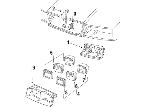 1987 Buick Riviera Headlamp Components Diagram