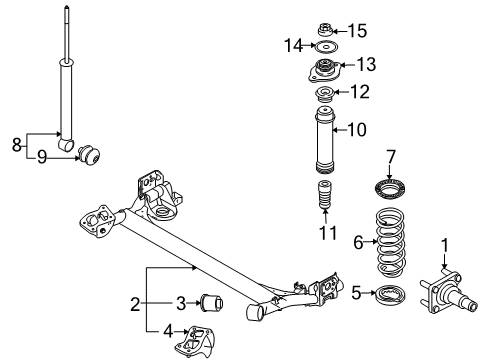 2010 Pontiac G3 Rear Suspension Components Diagram