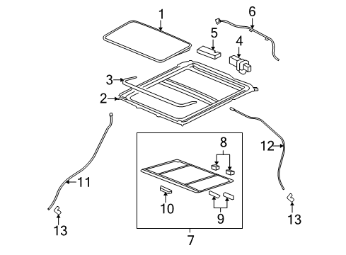 2009 Pontiac Torrent Sunshade, Gray Diagram for 25992780