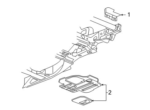 2005 Buick Rainier Splash Shield Diagram for 15766372