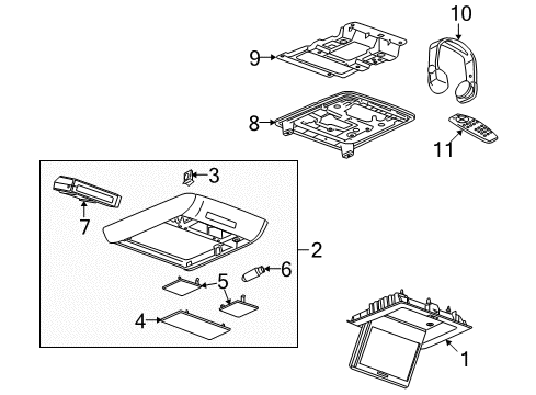 2009 Buick Enclave Roof Console Diagram for 25853059