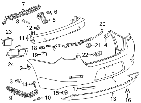 2014 Chevy Malibu Bumper Cover Diagram for 22827125