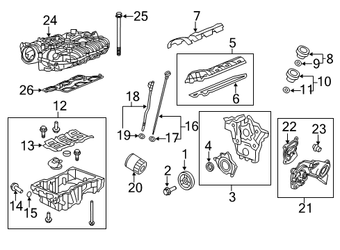 2010 Cadillac SRX Intake Plenum, Upper Diagram for 55561791