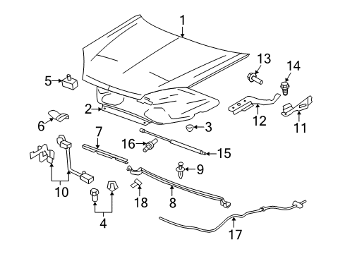 2008 Saturn Aura Bumper Diagram for 22728801