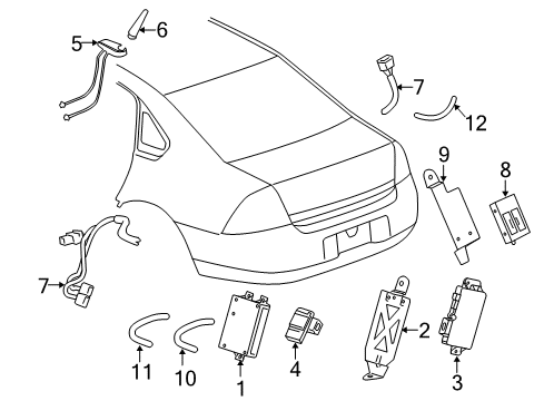 2010 Chevy Impala Module Mount Bracket Diagram for 15297845