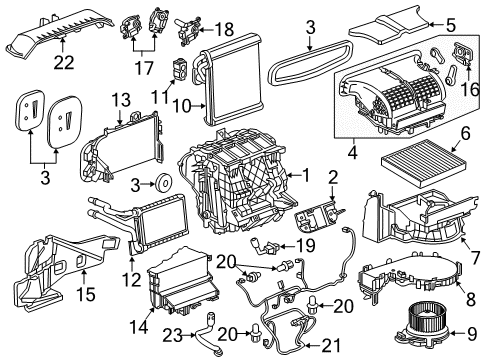 2016 Chevy Malibu A/C & Heater Control Units Diagram