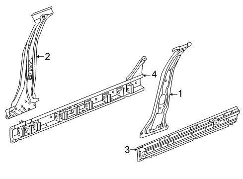 2025 Chevy Malibu Center Pillar & Rocker Diagram