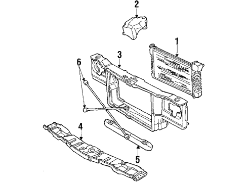 1985 Pontiac Grand Prix Radiator & Components Diagram
