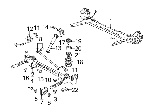2003 Pontiac Aztek Axle Beam Washer, Rear Diagram for 10257765
