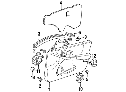 1997 Pontiac Grand Prix Door Trim Panel Retainer, Rear Diagram for 10153057