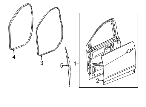 2018 Cadillac XT5 Door & Components Diagram
