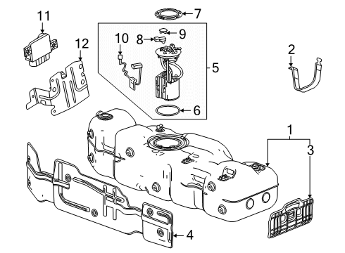 2022 Cadillac Escalade Fuel Pump Diagram for 85543521