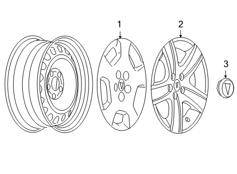 2005 Pontiac G6 Wheel Covers & Trim Diagram