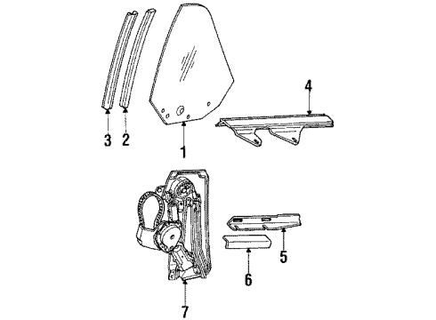 1987 Chevy Cavalier Glass & Hardware - Quarter Panel Diagram 2 - Thumbnail