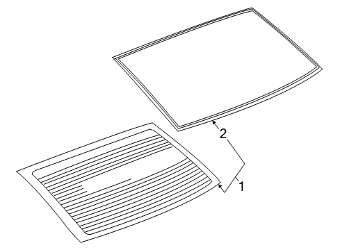 2005 Saturn L300 Glass & Hardware - Back Glass Diagram