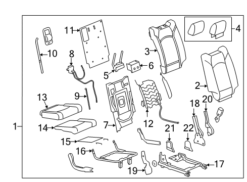 2010 Saturn Outlook Cushion Cover, Passenger Side Diagram for 20864184