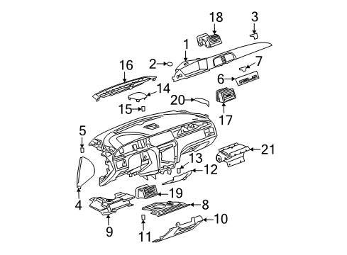 2005 Buick LaCrosse Instrument Panel Components Diagram