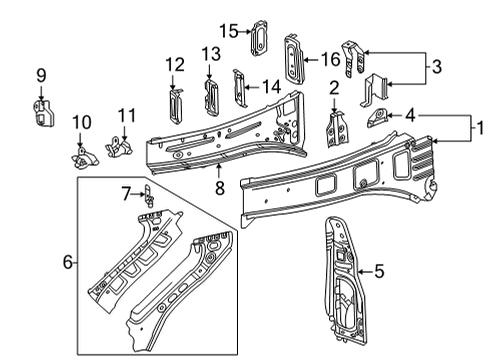 2025 GMC Sierra 3500 HD Inner Components - Fender Diagram