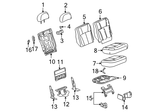 2006 GMC Envoy Seat Back Cover Diagram for 89042367
