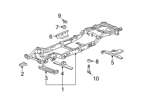 2011 Chevy Suburban 2500 Frame & Components Diagram