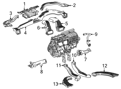 2024 GMC Acadia Duct-Front Floor Console Auxiliary Cooling Diagram for 84906802
