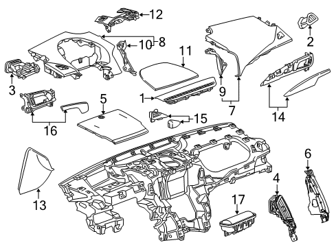 2016 Cadillac ATS Instrument Panel Components Diagram 2 - Thumbnail